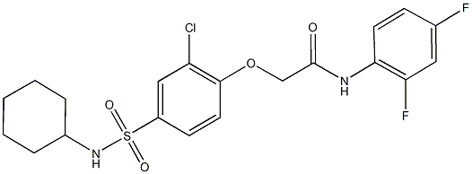 2-{2-chloro-4-[(cyclohexylamino)sulfonyl]phenoxy}-N-(2,4-difluorophenyl)acetamide Struktur