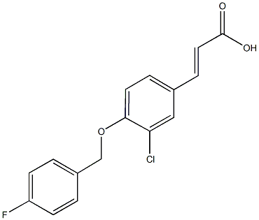 3-{3-chloro-4-[(4-fluorobenzyl)oxy]phenyl}acrylic acid Struktur