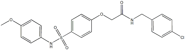 N-(4-chlorobenzyl)-2-{4-[(4-methoxyanilino)sulfonyl]phenoxy}acetamide Struktur