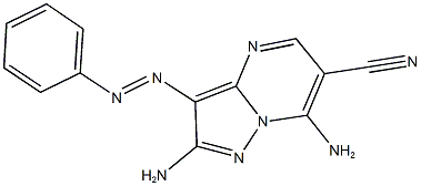 2,7-diamino-3-(phenyldiazenyl)pyrazolo[1,5-a]pyrimidine-6-carbonitrile Struktur