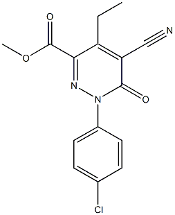 methyl 1-(4-chlorophenyl)-5-cyano-4-ethyl-6-oxo-1,6-dihydro-3-pyridazinecarboxylate Struktur