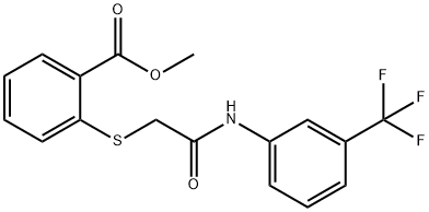 methyl 2-({2-oxo-2-[3-(trifluoromethyl)anilino]ethyl}sulfanyl)benzoate Struktur