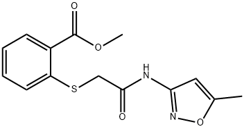 methyl 2-({2-[(5-methyl-3-isoxazolyl)amino]-2-oxoethyl}sulfanyl)benzoate Struktur