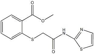 methyl 2-{[2-oxo-2-(1,3-thiazol-2-ylamino)ethyl]sulfanyl}benzoate Struktur