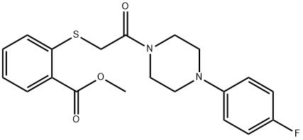 methyl 2-({2-[4-(4-fluorophenyl)-1-piperazinyl]-2-oxoethyl}sulfanyl)benzoate Struktur