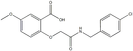 2-{2-[(4-chlorobenzyl)amino]-2-oxoethoxy}-5-methoxybenzoic acid Struktur