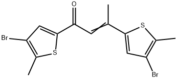 1,3-bis(4-bromo-5-methyl-2-thienyl)-2-buten-1-one Struktur