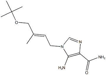 5-amino-1-(4-tert-butoxy-3-methyl-2-butenyl)-1H-imidazole-4-carboxamide Struktur