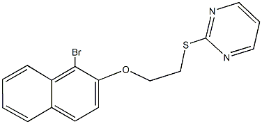 1-bromo-2-naphthyl 2-(2-pyrimidinylsulfanyl)ethyl ether Struktur