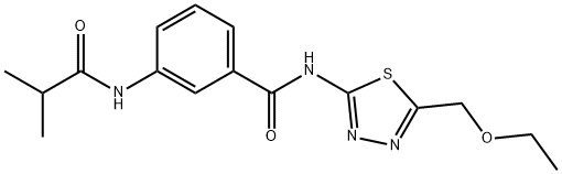 N-[5-(ethoxymethyl)-1,3,4-thiadiazol-2-yl]-3-(isobutyrylamino)benzamide Struktur