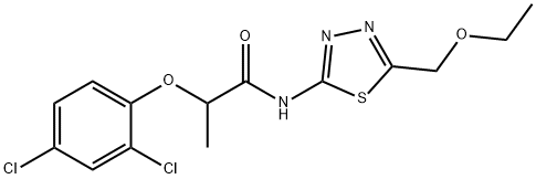 2-(2,4-dichlorophenoxy)-N-[5-(ethoxymethyl)-1,3,4-thiadiazol-2-yl]propanamide Struktur