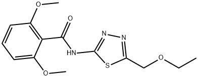 N-[5-(ethoxymethyl)-1,3,4-thiadiazol-2-yl]-2,6-dimethoxybenzamide Struktur