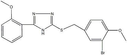 3-[(3-bromo-4-methoxybenzyl)sulfanyl]-5-(2-methoxyphenyl)-4H-1,2,4-triazole Struktur