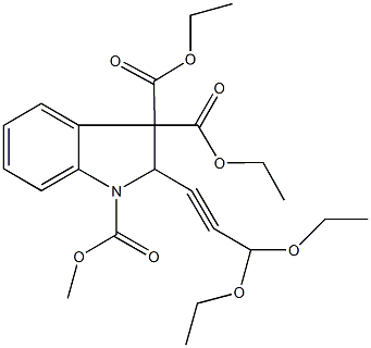 3,3-diethyl 1-methyl 2-(3,3-diethoxy-1-propynyl)-1H-indole-1,3,3(2H)-tricarboxylate Struktur