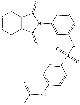 3-(1,3-dioxo-1,3,3a,4,7,7a-hexahydro-2H-isoindol-2-yl)phenyl 4-(acetylamino)benzenesulfonate Struktur