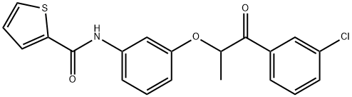 N-{3-[2-(3-chlorophenyl)-1-methyl-2-oxoethoxy]phenyl}-2-thiophenecarboxamide Struktur