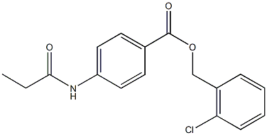 2-chlorobenzyl 4-(propionylamino)benzoate Struktur