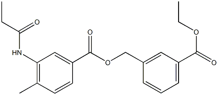 3-(ethoxycarbonyl)benzyl 4-methyl-3-(propionylamino)benzoate Struktur