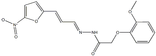 N'-(3-{5-nitro-2-furyl}-2-propenylidene)-2-(2-methoxyphenoxy)acetohydrazide Struktur