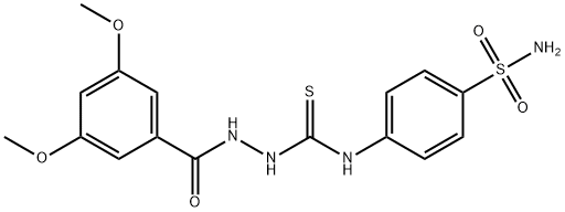 N-[4-(aminosulfonyl)phenyl]-2-(3,5-dimethoxybenzoyl)hydrazinecarbothioamide Struktur