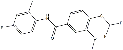 4-(difluoromethoxy)-N-(4-fluoro-2-methylphenyl)-3-methoxybenzamide Struktur