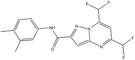 5,7-bis(difluoromethyl)-N-(3,4-dimethylphenyl)pyrazolo[1,5-a]pyrimidine-2-carboxamide Struktur