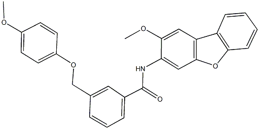 N-(2-methoxydibenzo[b,d]furan-3-yl)-3-[(4-methoxyphenoxy)methyl]benzamide Struktur