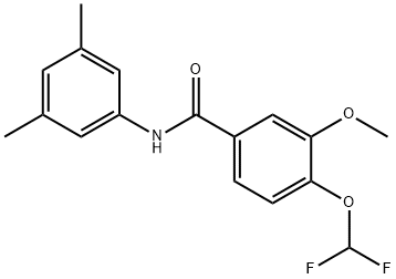 4-(difluoromethoxy)-N-(3,5-dimethylphenyl)-3-methoxybenzamide Struktur