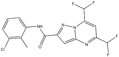 N-(3-chloro-2-methylphenyl)-5,7-bis(difluoromethyl)pyrazolo[1,5-a]pyrimidine-2-carboxamide Struktur