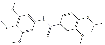 4-(difluoromethoxy)-3-methoxy-N-(3,4,5-trimethoxyphenyl)benzamide Struktur