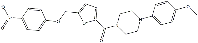 1-[5-({4-nitrophenoxy}methyl)-2-furoyl]-4-(4-methoxyphenyl)piperazine Struktur