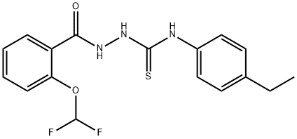 2-[2-(difluoromethoxy)benzoyl]-N-(4-ethylphenyl)hydrazinecarbothioamide Struktur