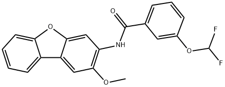 3-(difluoromethoxy)-N-(2-methoxydibenzo[b,d]furan-3-yl)benzamide Struktur