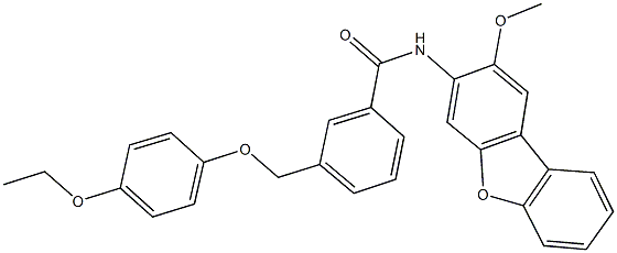 3-[(4-ethoxyphenoxy)methyl]-N-(2-methoxydibenzo[b,d]furan-3-yl)benzamide Struktur