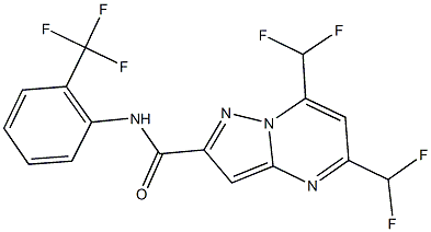 5,7-bis(difluoromethyl)-N-[2-(trifluoromethyl)phenyl]pyrazolo[1,5-a]pyrimidine-2-carboxamide Struktur