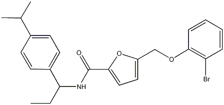 5-[(2-bromophenoxy)methyl]-N-[1-(4-isopropylphenyl)propyl]-2-furamide Struktur