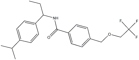 N-[1-(4-isopropylphenyl)propyl]-4-[(2,2,2-trifluoroethoxy)methyl]benzamide Struktur