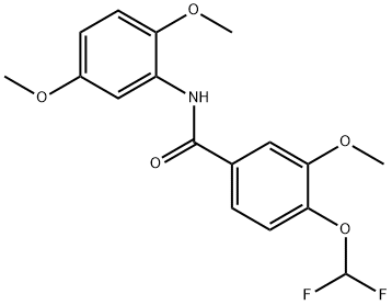 4-(difluoromethoxy)-N-(2,5-dimethoxyphenyl)-3-methoxybenzamide Struktur