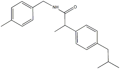 2-(4-isobutylphenyl)-N-(4-methylbenzyl)propanamide Struktur