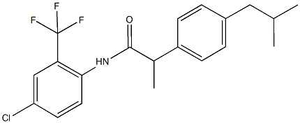 N-[4-chloro-2-(trifluoromethyl)phenyl]-2-(4-isobutylphenyl)propanamide Struktur