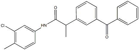 2-(3-benzoylphenyl)-N-(3-chloro-4-methylphenyl)propanamide Struktur