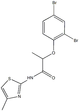 2-(2,4-dibromophenoxy)-N-(4-methyl-1,3-thiazol-2-yl)propanamide Struktur