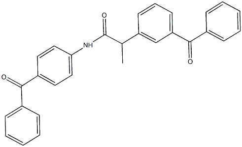 2-(3-benzoylphenyl)-N-(4-benzoylphenyl)propanamide Struktur