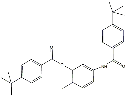 5-[(4-tert-butylbenzoyl)amino]-2-methylphenyl4-tert-butylbenzoate Struktur