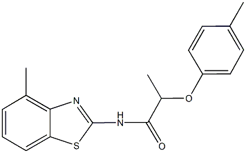 N-(4-methyl-1,3-benzothiazol-2-yl)-2-(4-methylphenoxy)propanamide Struktur