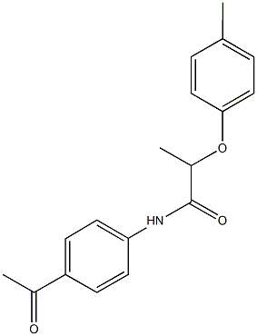 N-(4-acetylphenyl)-2-(4-methylphenoxy)propanamide Struktur