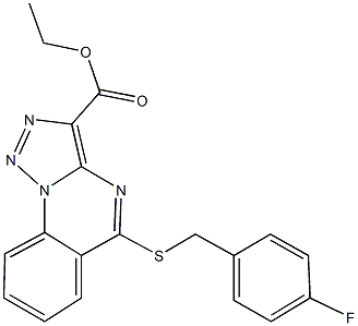 ethyl 5-[(4-fluorobenzyl)sulfanyl][1,2,3]triazolo[1,5-a]quinazoline-3-carboxylate Struktur