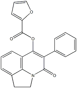 4-oxo-5-phenyl-1,2-dihydro-4H-pyrrolo[3,2,1-ij]quinolin-6-yl 2-furoate Struktur