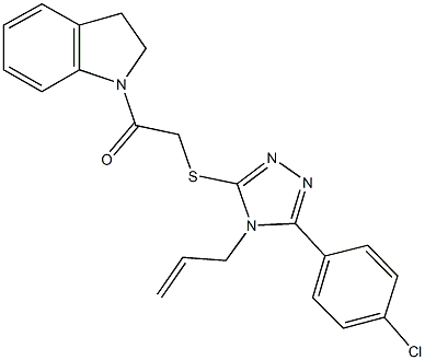 4-allyl-5-(4-chlorophenyl)-4H-1,2,4-triazol-3-yl 2-(2,3-dihydro-1H-indol-1-yl)-2-oxoethyl sulfide Struktur