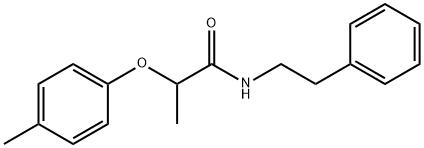 2-(4-methylphenoxy)-N-(2-phenylethyl)propanamide Struktur